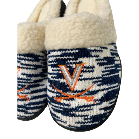 FOCO Women's Virginia NCAA Sherpa Memory Foam Slippers L 9/10 - Picture 3 of 7